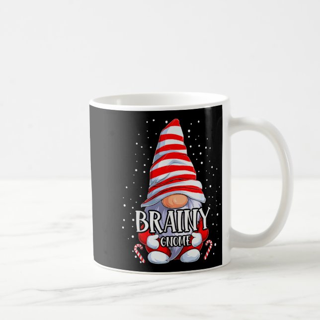 Caneca De Café Brainy Gnome Christmas Pajamas Matching Family Gro (Direita)