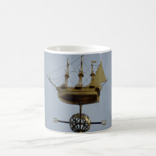 Caneca de Café Branca Calyon Compass Rose