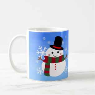 Caneca De Café Branca de Natal Snowman
