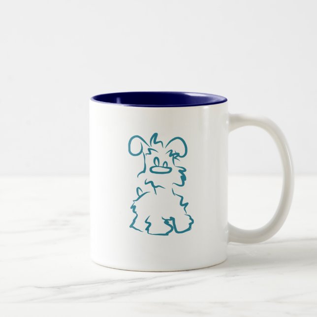 Caneca de café branca diminuta do Schnauzer (Direita)