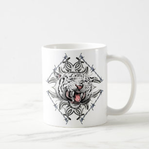 Caneca de café branca do tigre