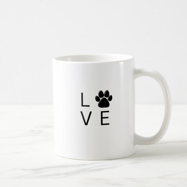 Caneca de café branca para amantes de cães “AMOR” (Direita)