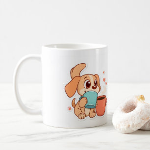 Caneca de café branca para anões de cão"