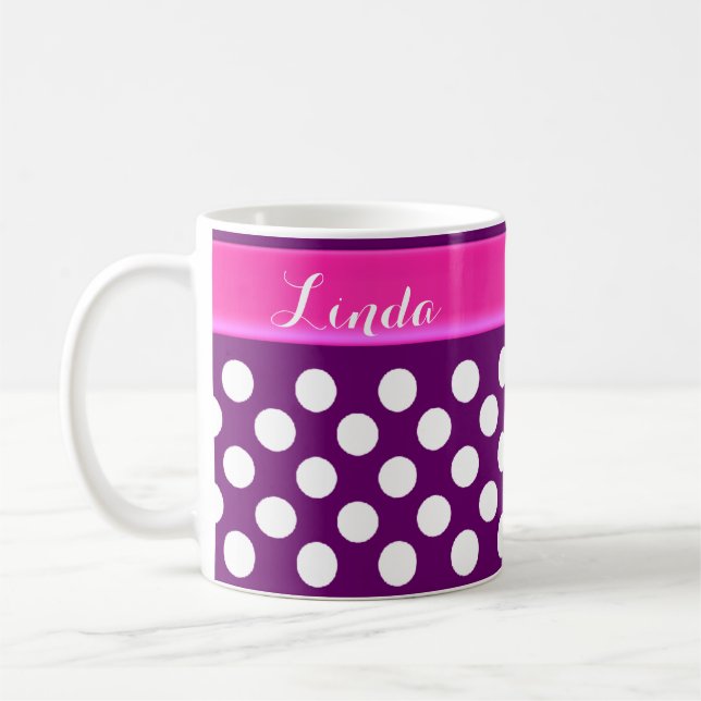 Caneca de café branca roxa personalizada das (Esquerda)