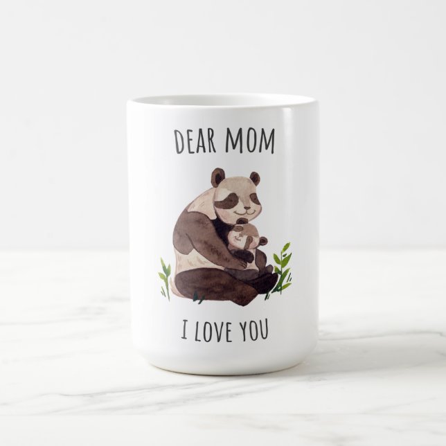 Caneca De Café Branco Castanho, Panda Querida Mãe Mug (Centro)