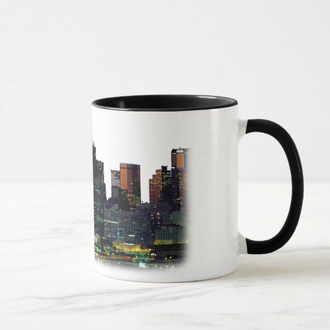Caneca de café branco com a skyline de Dallas (Direita)