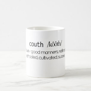 Caneca de café branco Couth engraçada da defini
