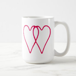 Caneca De Café Branco de 2 corações junto os presentes de Zazzle