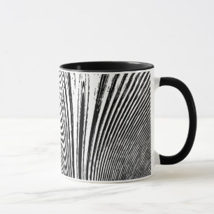 Caneca de café branco preta abstrata