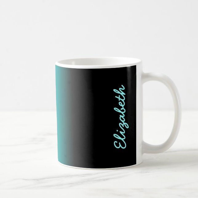 Caneca De Café Branco preto Ombre da cerceta (Direita)