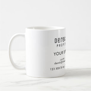 Caneca De Café branco preto personalizado do negócio da profiss