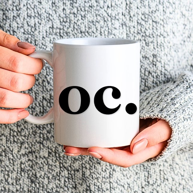 Caneca De Café Branco preto preto mínimo e branco clássico e eleg (Left side)