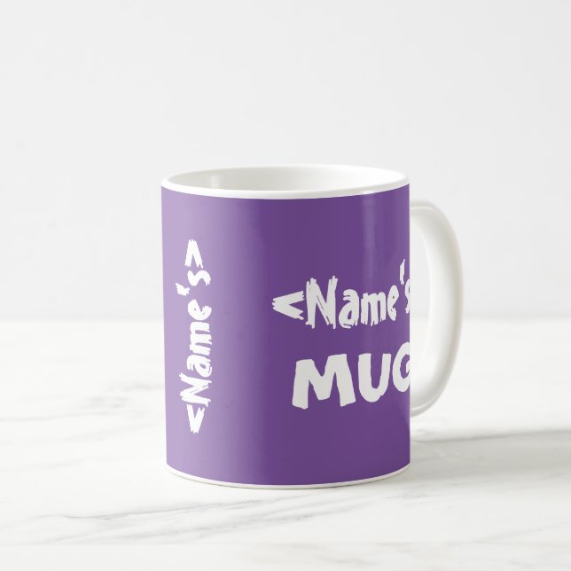 Caneca De Café Branco roxo personalizado do trio conhecido (Frente Esquerda)