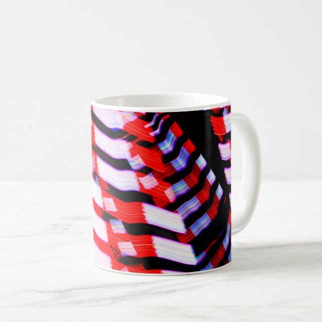 Caneca De Café Branco vermelho e azul (Frente Esquerda)