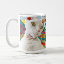 Caneca De Café Brancos Devon Rex Cat Rainbow Fairy Wings