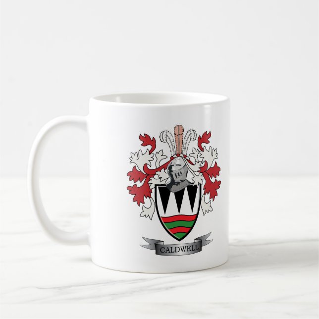 Caneca De Café Brasão da crista da família de Caldwell (Esquerda)