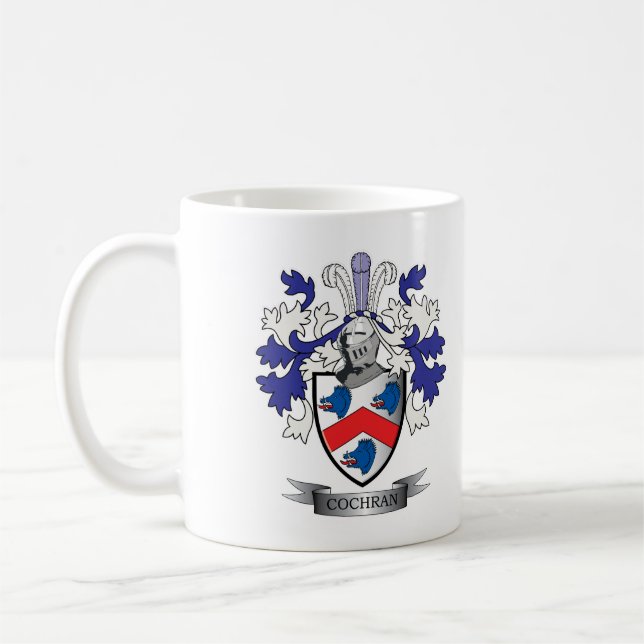 Caneca De Café Brasão da crista da família de Cochran (Esquerda)