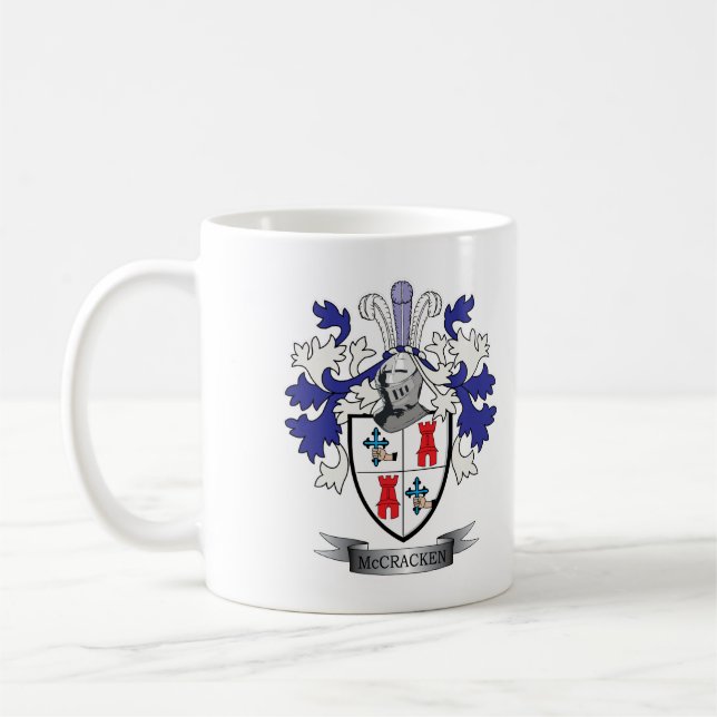 Caneca De Café Brasão da crista da família de McCracken (Esquerda)