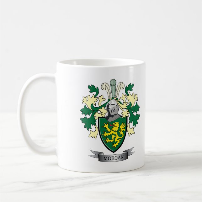 Caneca De Café Brasão da crista da família de Morgan (Esquerda)