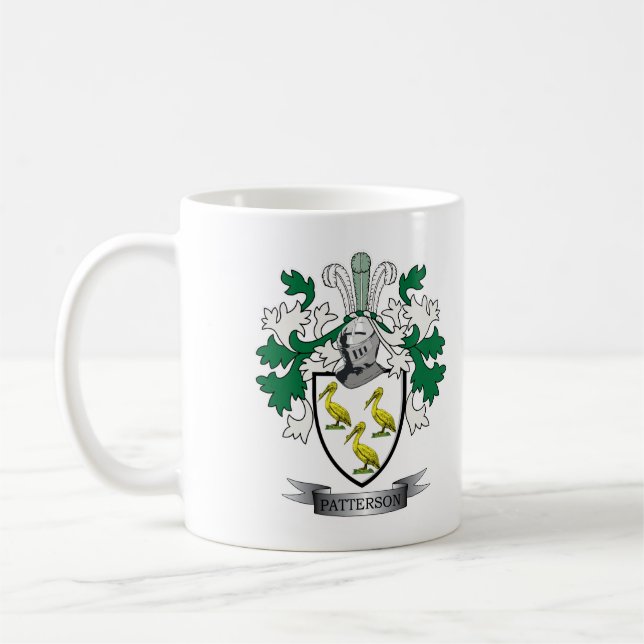 Caneca De Café Brasão da crista da família de Patterson (Esquerda)
