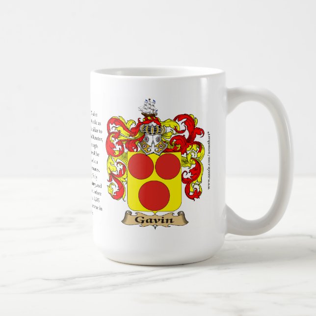 Caneca De Café Brasão da família de Gavin (Direita)