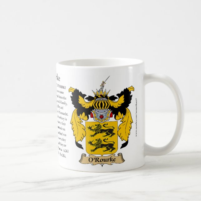 Caneca De Café Brasão da família de O'Rourke (Direita)