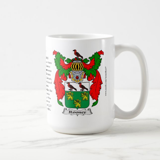 Caneca De Café Brasão da família de Rooney (Direita)