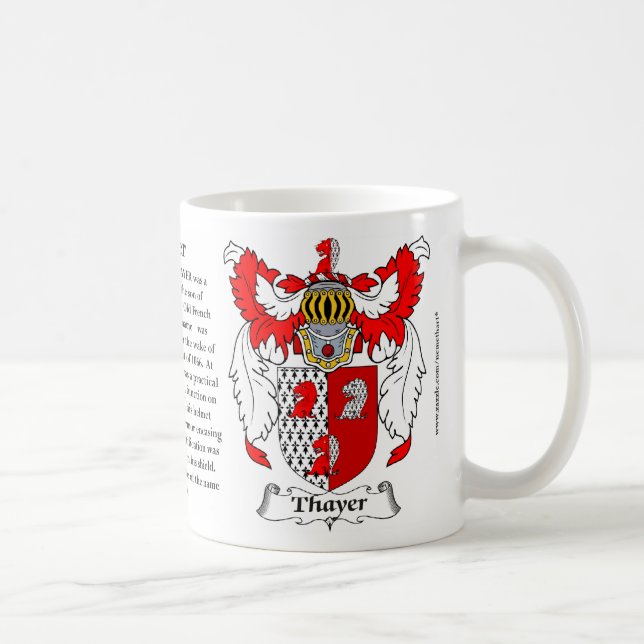 Caneca De Café Brasão da família de Thayer (Direita)
