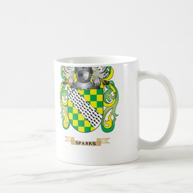 Caneca De Café Brasão das faíscas (crista da família) (Direita)