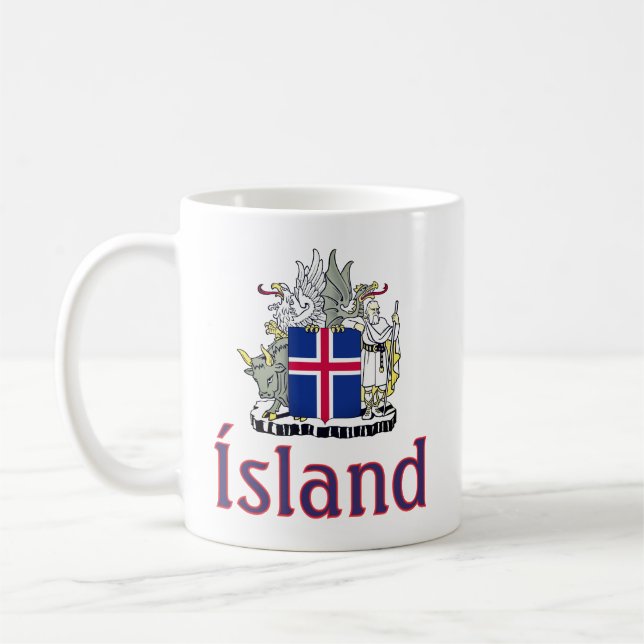 Caneca De Café Brasão de Armas da Islândia (Esquerda)