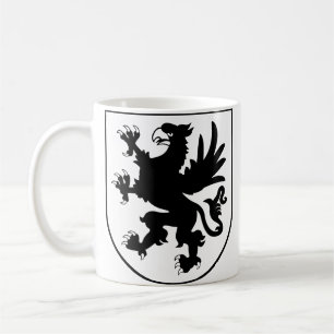 Caneca De Café Brasão de Armas da Pomerânia Preto e Branco Heráld