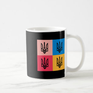 Caneca De Café Brasão de Armas da Ucrânia Pintado em Girassol. Uc