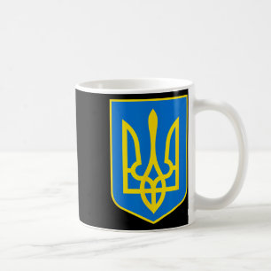 Caneca De Café Brasão de Armas da Ucrânia - Slava Ukraini 2