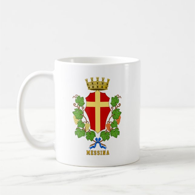 Caneca De Café Brasão de armas de Messina, Sicília (Esquerda)