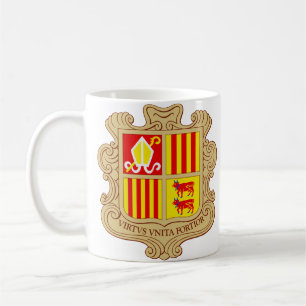 Caneca De Café Brasão de Armas Histórico Co-Principado de Andorra
