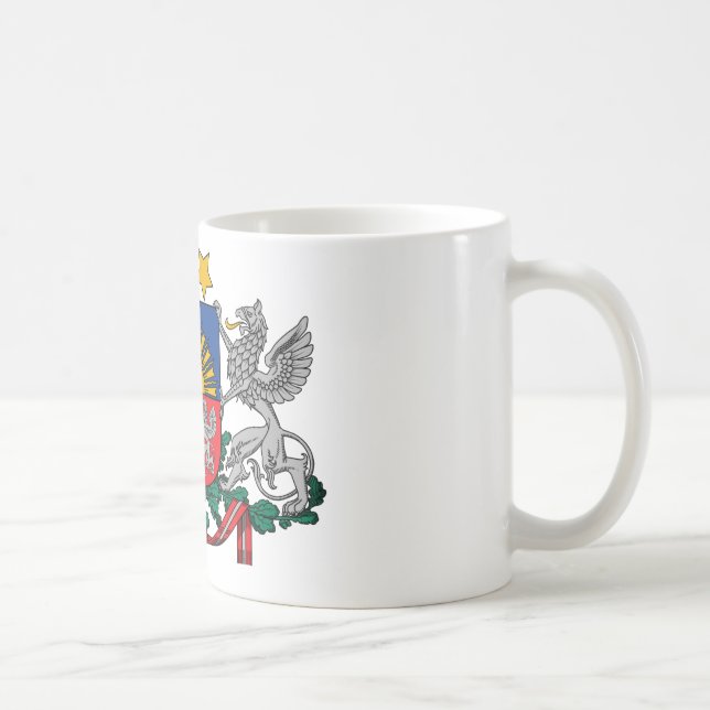 Caneca De Café Brasão de Latvia (Direita)