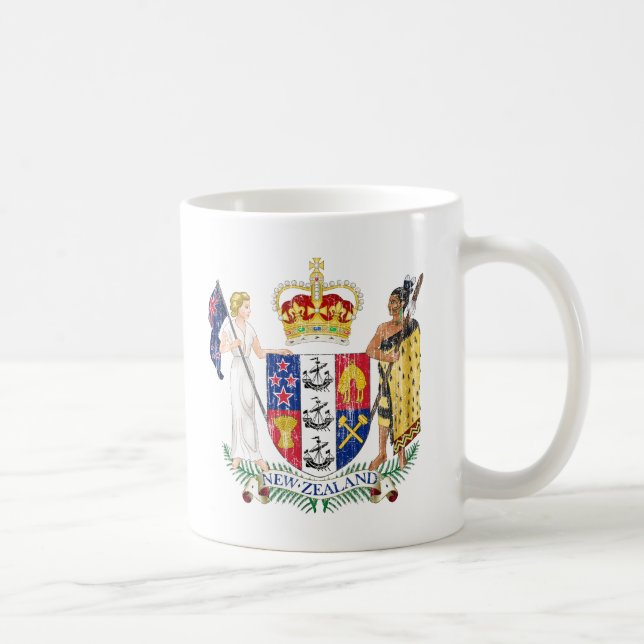 Caneca De Café Brasão de Nova Zelândia (Direita)