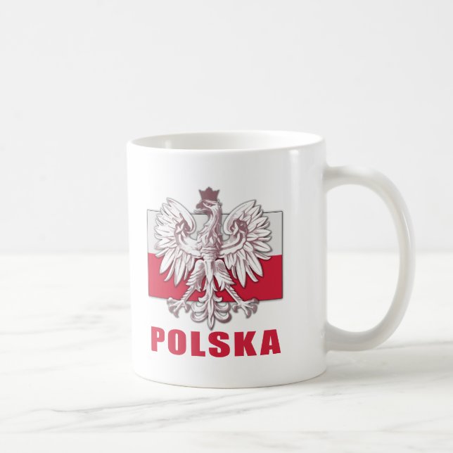 Caneca De Café Brasão de Polska do Polônia (Direita)