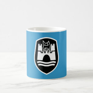 Caneca De Café Brasão de Wolfsburg (branco preto)