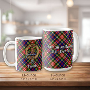 Caneca De Café Brasão do Clã Christie sobre Tartan