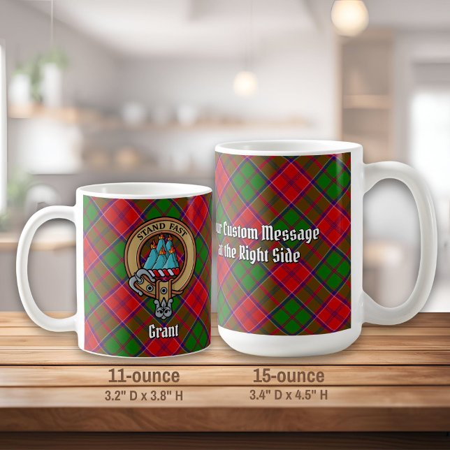 Caneca De Café Brasão do Clã Grant sobre Tartan (Criador carregado)
