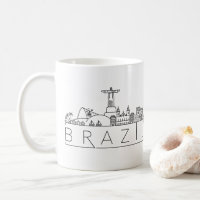 Brasil Estilizou Mug de Café Skyline
