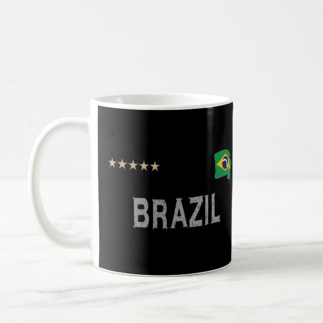 Caneca De Café Brasil: Futebol de futebol com fã mostra coração (Esquerda)