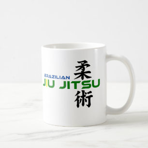 Caneca De Café Brasileiro Jiu Jitsu com caráteres japoneses