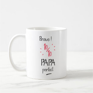 Caneca De Café Bravo 10 sobre 10 papá perfeita