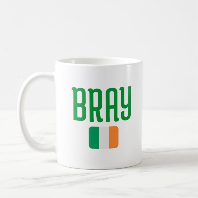 Caneca De Café BRAY Ireland Flag (Esquerda)