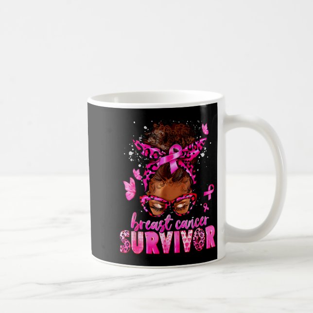 Caneca De Café Breast Cancer Awareness Survivor Black Women Melan (Direita)