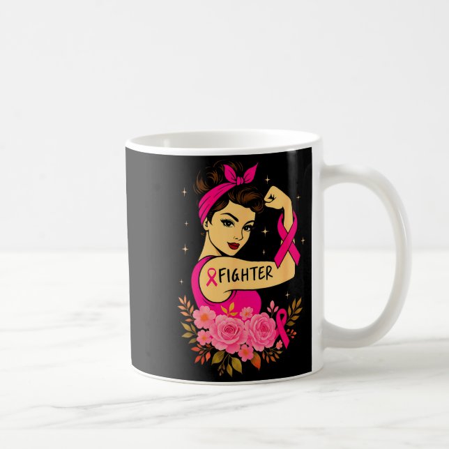 Caneca De Café Breast Cancer Survivor Rosie Riveter Nk Awareness  (Direita)
