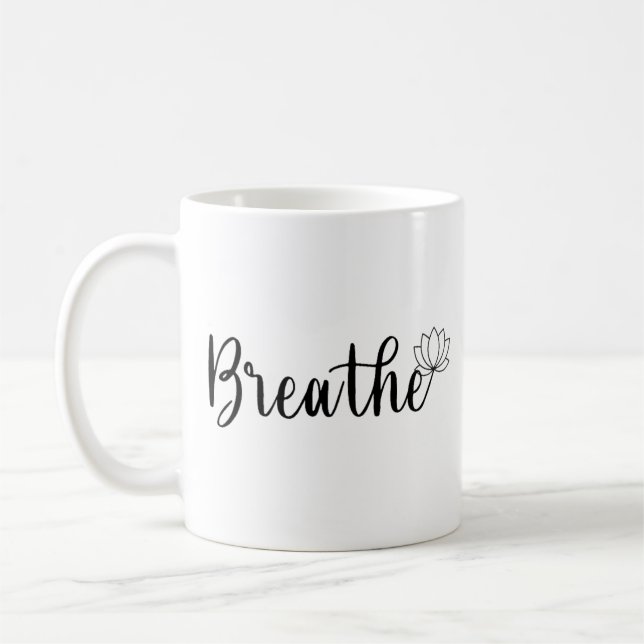 Caneca De Café Breathe-Lotus Flower-Wildflower-Yoga (Esquerda)