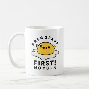 Caneca De Café Breggfast First No Yolny Funny Egg Pun